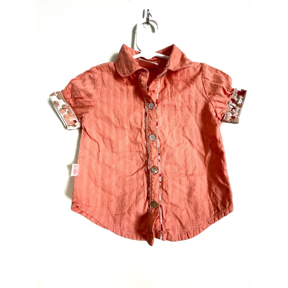 Gingersnaps button up, short sleeve top. Peach. Size 2.
